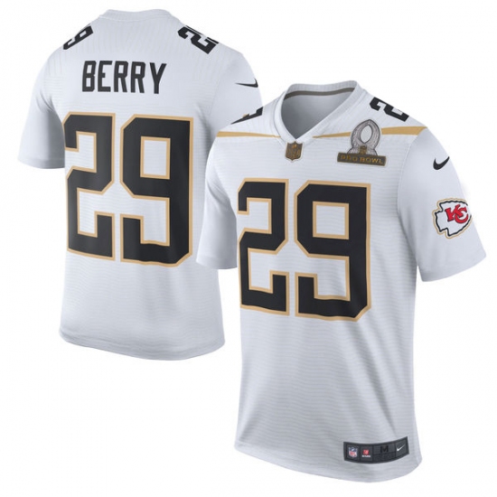 Men's Nike Kansas City Chiefs #29 Eric Berry Elite White Team Rice 2016 Pro Bowl NFL Jersey - Ujersey