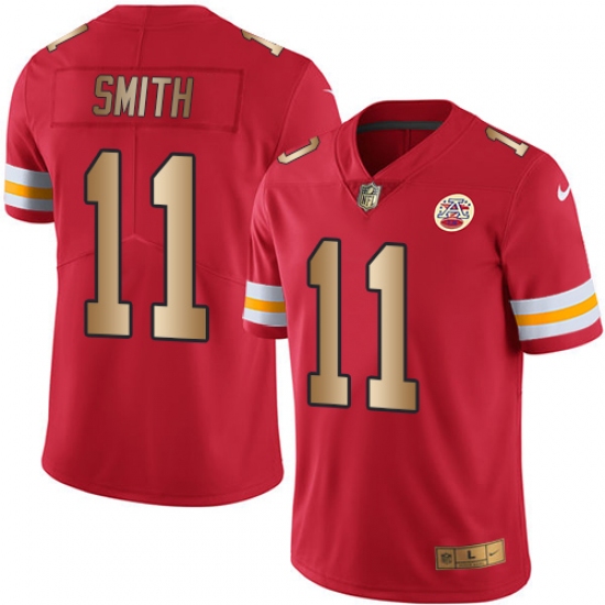 Men's Nike Kansas City Chiefs #11 Alex Smith Limited Red/Gold Rush NFL Jersey - Ujersey