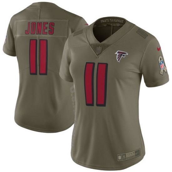 Women's Nike Atlanta Falcons #11 Julio Jones Limited Olive 2017 Salute to Service NFL Jersey - Ujersey