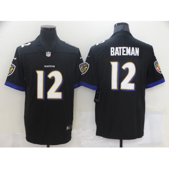 Men's Baltimore Ravens #12 Rashod Bateman Nike Black 2021 NFL Draft First Round Pick Leopard Jersey - Ujersey
