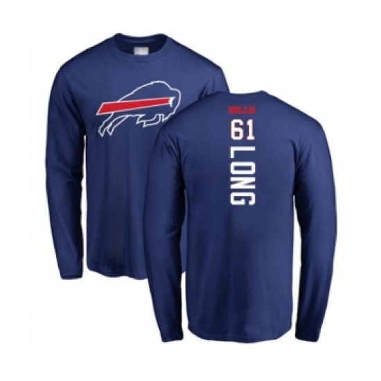 Football Buffalo Bills #61 Spencer Long Royal Blue Backer Long Sleeve T-Shirt - Ujersey