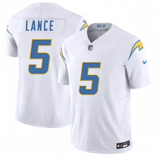 Men's Los Angeles Chargers #5 Trey Lance White 2025 F.U.S.E. Vapor Limited Football Stitched Jersey - Ujersey