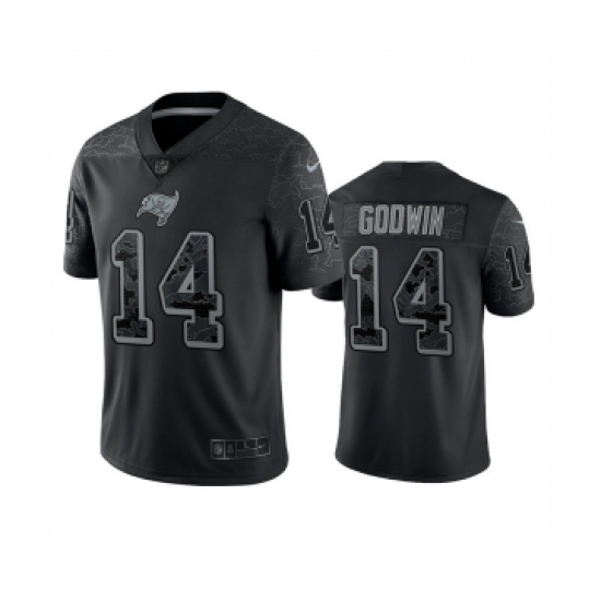 Men's Tampa Bay Buccaneers #14 Chris Godwin Black Reflective Limited Stitched Jersey - Ujersey