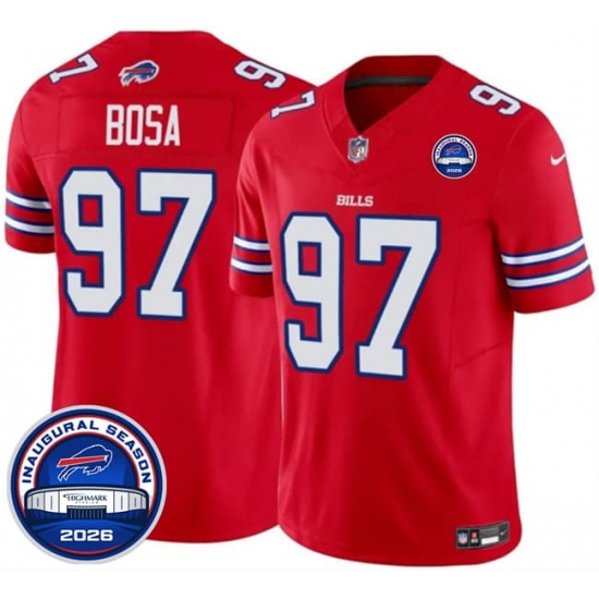 Men's Buffalo Bills #97 Joey Bosa Red F.U.S.E. 2026 Inaugural Season at Highmark Stadium Football Stitched Jersey - Ujersey