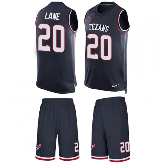 Men's Nike Houston Texans #20 Jeremy Lane Limited Navy Blue Tank Top Suit NFL Jersey - Ujersey