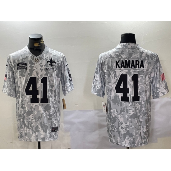 Men's New Orleans Saints #41 Alvin Kamara Arctic Camo 2024 FUSE Salute to Service Limited Stitched Jersey - Ujersey