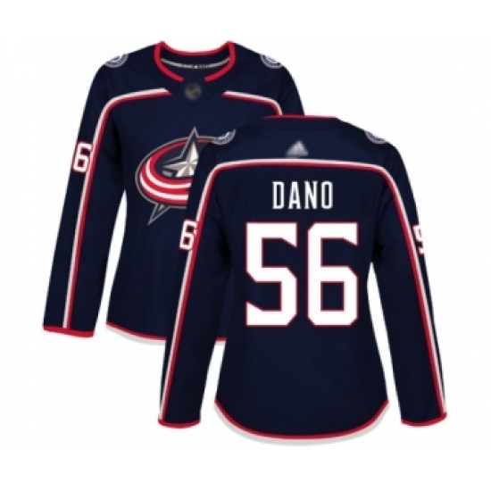 Women's Columbus Blue Jackets #56 Marko Dano Authentic Navy Blue Home Hockey Jersey - Ujersey
