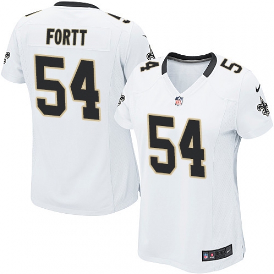 Women's Nike New Orleans Saints #54 Khairi Fortt Game White NFL Jersey - Ujersey