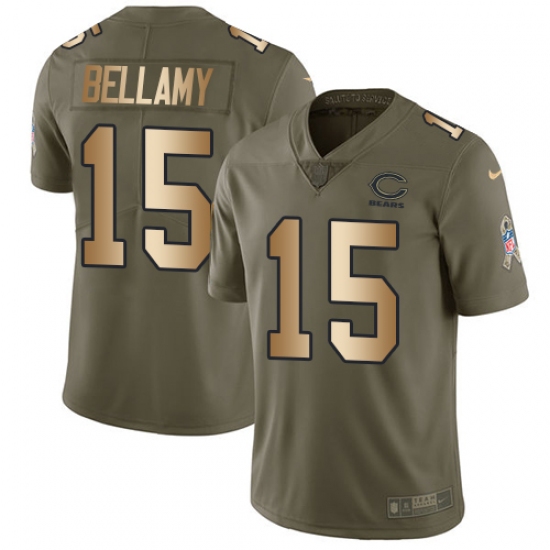 Men's Nike Chicago Bears #15 Josh Bellamy Limited Olive/Gold Salute to Service NFL Jersey - Ujersey