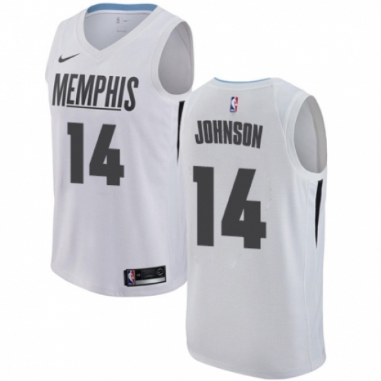 Men's Nike Memphis Grizzlies #14 Brice Johnson Authentic White NBA Jersey - City Edition - Ujersey
