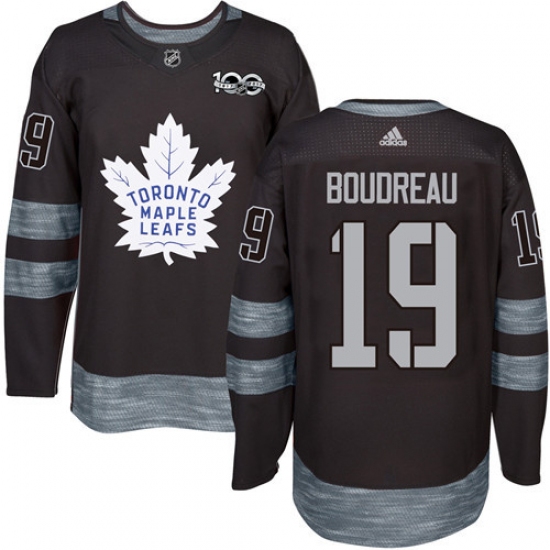Men's Adidas Toronto Maple Leafs #19 Bruce Boudreau Authentic Black 1917-2017 100th Anniversary NHL Jersey - Ujersey
