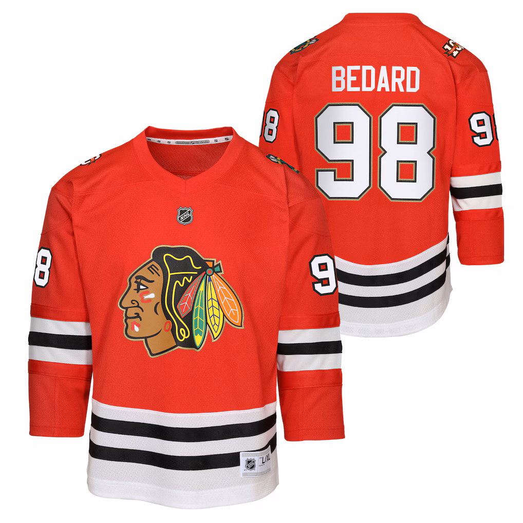 Youth Chicago Blackhawks Connor Bedard Red Home Centennial Premier Jersey - ujerseystore