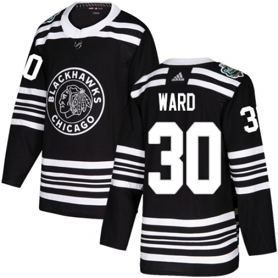 Men's Adidas Chicago Blackhawks #30 Cam Ward Authentic Black 2019 Winter Classic NHL Jersey - Ujersey