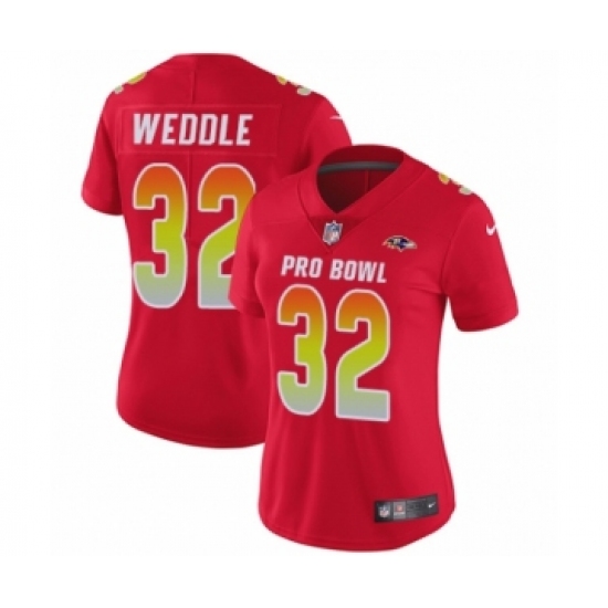Women's Nike Baltimore Ravens #32 Eric Weddle Limited Red AFC 2019 Pro Bowl NFL Jersey - Ujersey