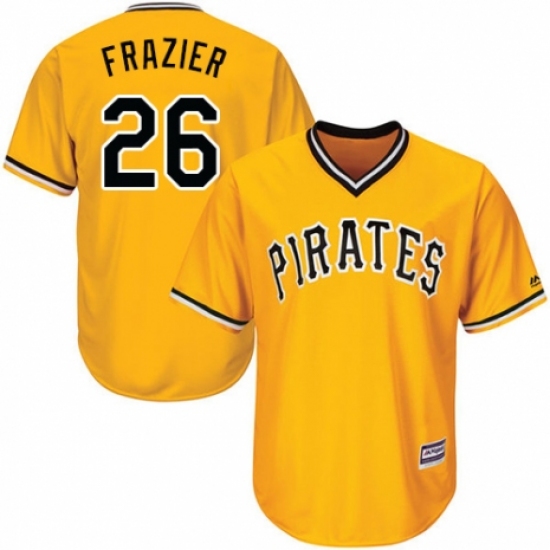 Youth Majestic Pittsburgh Pirates #26 Adam Frazier Replica Gold Alternate Cool Base MLB Jersey - Ujersey