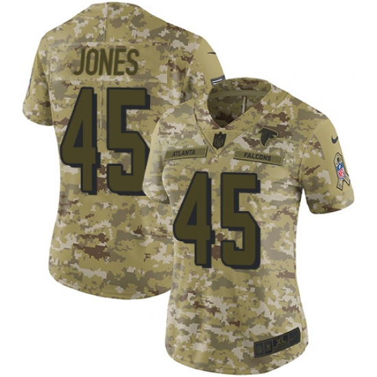 Women's Nike Atlanta Falcons #45 Deion Jones Limited Camo 2018 Salute to Service NFL Jersey - Ujersey