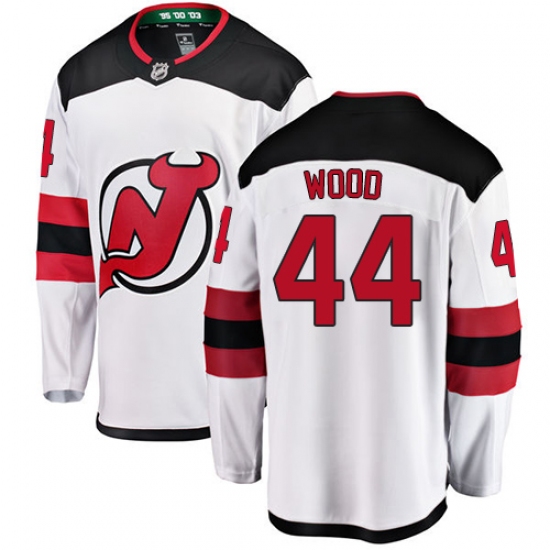 Youth New Jersey Devils #44 Miles Wood Fanatics Branded White Away Breakaway NHL Jersey - Ujersey