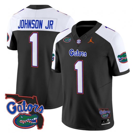 Men's Florida Gators #1 Montrell Johnson Jr. Black Alternate 2024 F.U.S.E. Florida Patch Vapor Limited Stitched Football Jersey - Ujersey