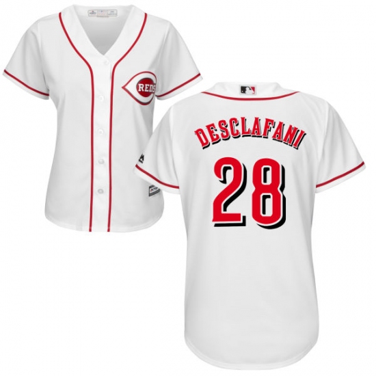 Women's Majestic Cincinnati Reds #28 Anthony DeSclafani Authentic White Home Cool Base MLB Jersey - Ujersey