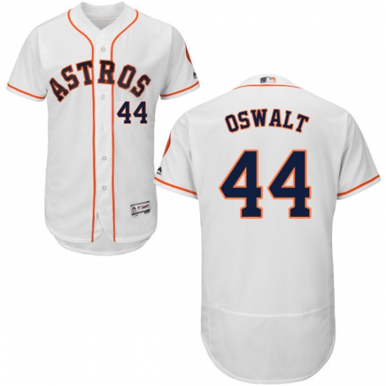 Men's Majestic Houston Astros #44 Roy Oswalt White Home Flex Base Authentic Collection MLB Jersey - Ujersey
