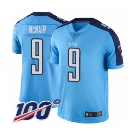 Youth Tennessee Titans #9 Steve McNair Limited Light Blue Rush Vapor Untouchable 100th Season Football Jersey - Ujersey
