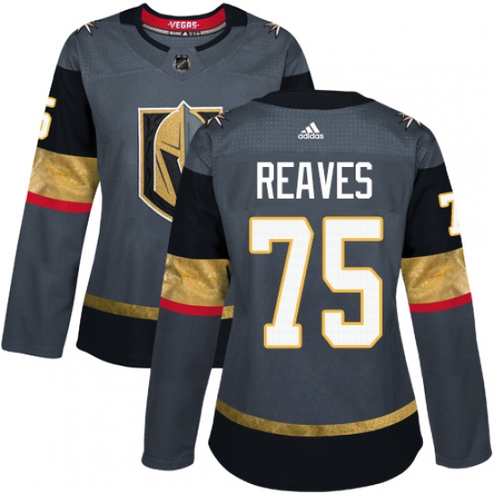 Women's Adidas Vegas Golden Knights #75 Ryan Reaves Authentic Gray Home NHL Jersey - Ujersey