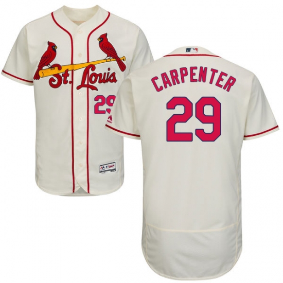 Men's Majestic St. Louis Cardinals #29 Chris Carpenter Cream Alternate Flex Base Authentic Collection MLB Jersey - Ujersey