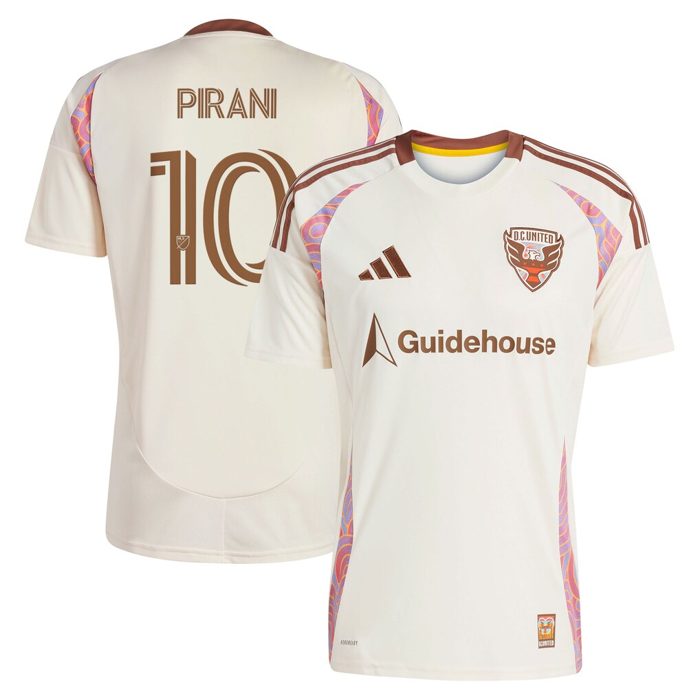 Men's D.C. United Gabriel Pirani adidas Natural 2025 The Soul Kit Replica Jersey - Ujersey