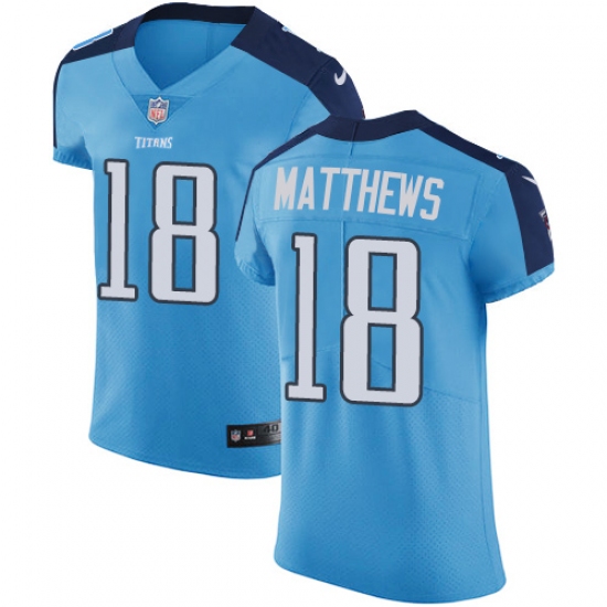 Men's Nike Tennessee Titans #18 Rishard Matthews Light Blue Team Color Vapor Untouchable Elite Player NFL Jersey - Ujersey