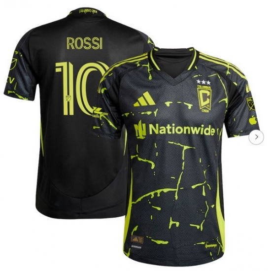 Men's Columbus Crew Diego Rossi adidas Black 2025 The Goosebumps Kit Authentic Player Jersey - Ujersey