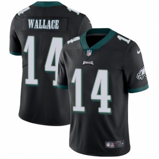 Men's Nike Philadelphia Eagles #14 Mike Wallace Black Alternate Vapor Untouchable Limited Player NFL Jersey - Ujersey