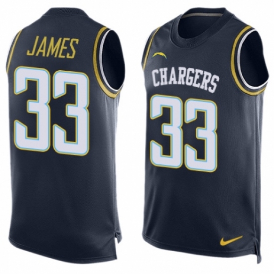 Men's Nike Los Angeles Chargers #33 Derwin James Limited Navy Blue Player Name & Number Tank Top NFL Jersey - Ujersey