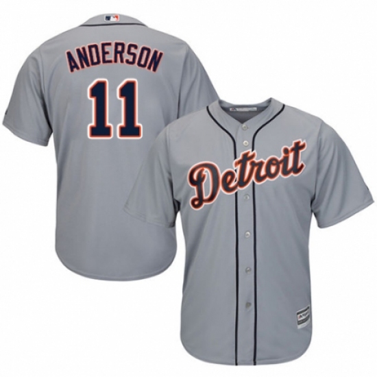 Youth Majestic Detroit Tigers #11 Sparky Anderson Replica Grey Road Cool Base MLB Jersey - Ujersey