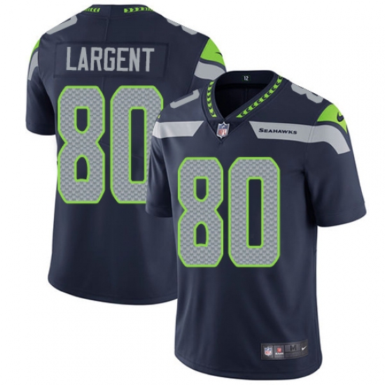 Youth Nike Seattle Seahawks #80 Steve Largent Steel Blue Team Color Vapor Untouchable Limited Player NFL Jersey - Ujersey