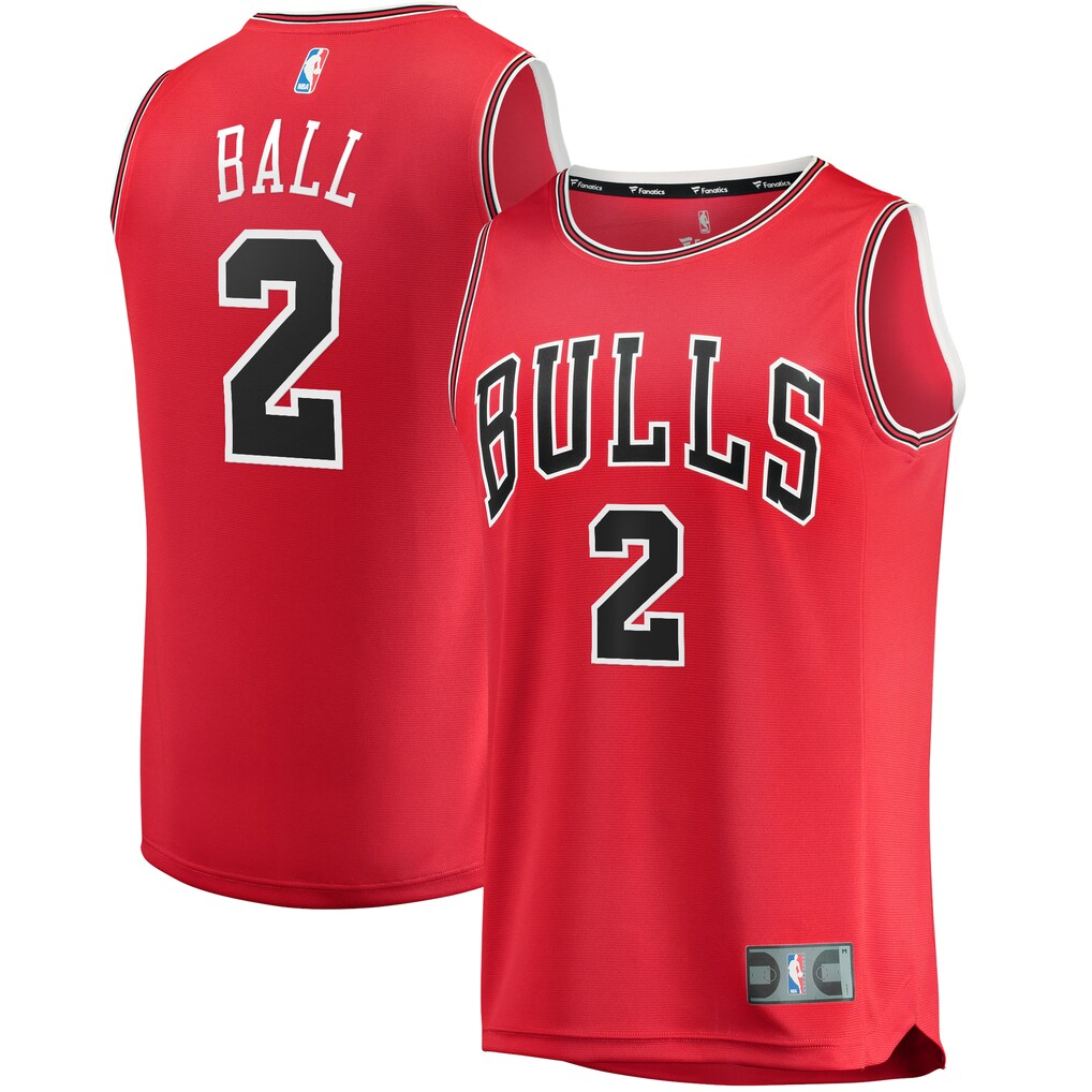Men's Chicago Bulls Lonzo Ball Fanatics Red Fast Break Replica Player Jersey - Icon Edition - Ujersey Shop