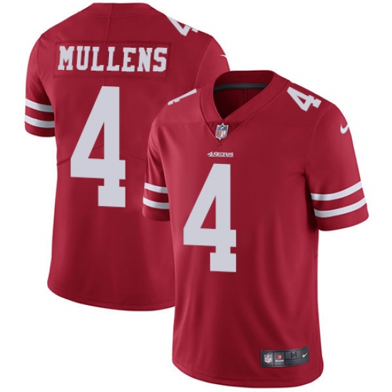 Youth Nike San Francisco 49ers #4 Nick Mullens Red Team Color Vapor Untouchable Limited Player NFL Jersey - Ujersey