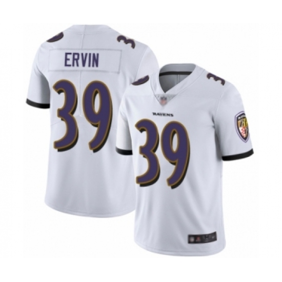 Men's Baltimore Ravens #39 Tyler Ervin White Vapor Untouchable Limited Player Football Jersey - Ujersey