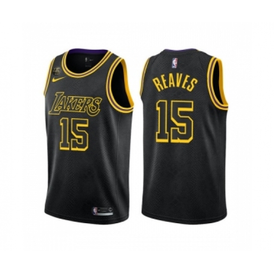 Men's Los Angeles Lakers #15 Austin Reaves Black Stitched Jersey - Ujersey
