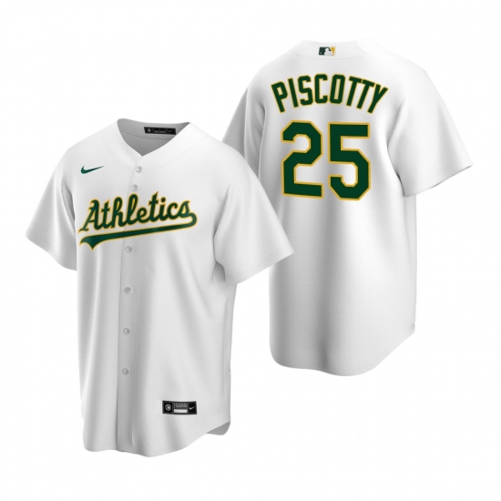 Men's Nike Oakland Athletics #25 Stephen Piscotty White Home Stitched Baseball Jersey - Ujersey
