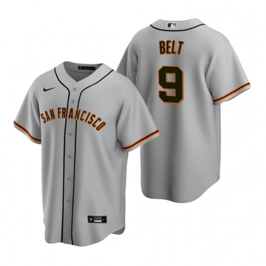Men's Nike San Francisco Giants #9 Brandon Belt Gray Road Stitched Baseball Jersey - Ujersey
