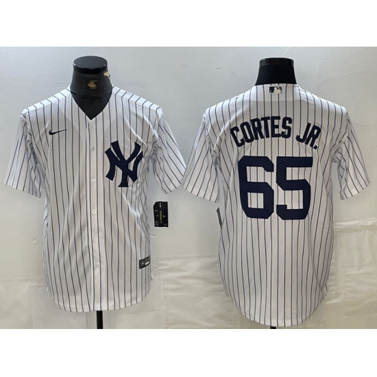 Men's New York Yankees #65 Nestor Cortes Jr White Stitched Cool Base Nike Jersey - Ujersey