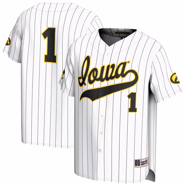 Unisex GameDay Greats White Iowa Hawkeyes Lightweight Collegiate Baseball Fashion Jersey