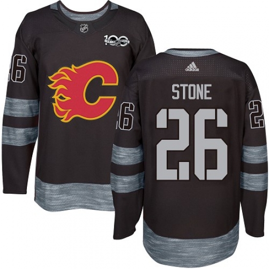 Men's Adidas Calgary Flames #26 Michael Stone Authentic Black 1917-2017 100th Anniversary NHL Jersey - Ujersey