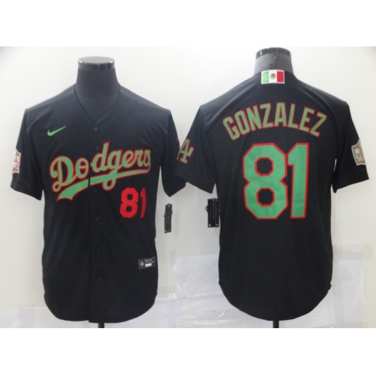 Men's Los Angeles Dodgers #81 Victor Gonzalez Black 2020 World Series Authentic Jersey - Ujersey