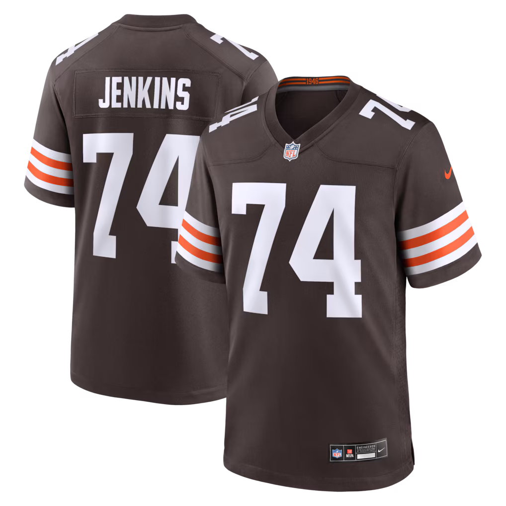Men's Cleveland Browns Elgton Jenkins Nike Brown Team Game Jersey