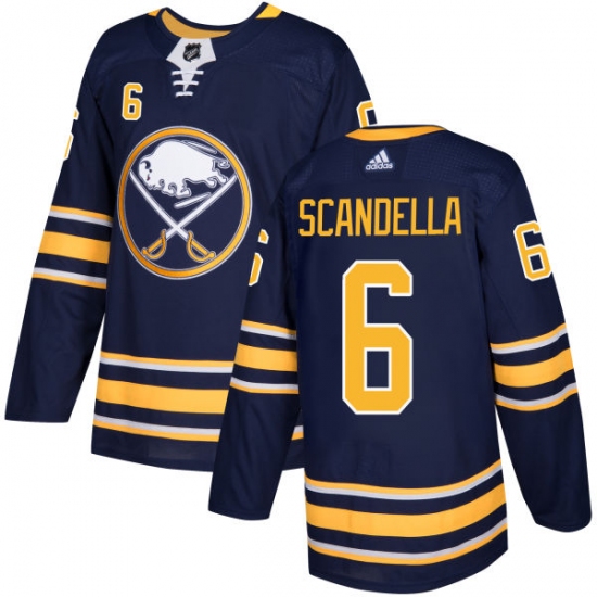 Men's Adidas Buffalo Sabres #6 Marco Scandella Premier Navy Blue Home NHL Jersey - Ujersey