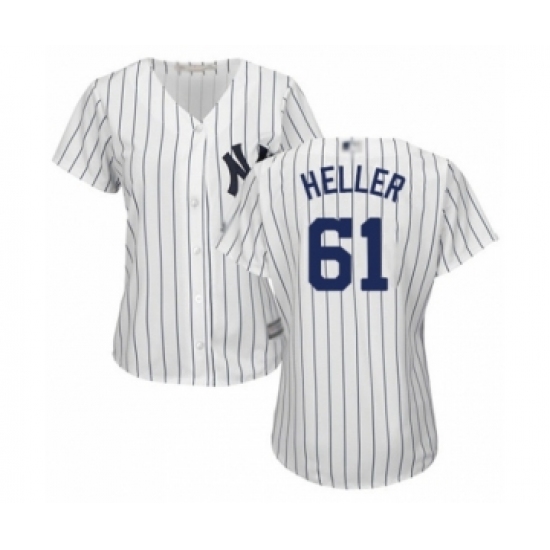 Women's New York Yankees #61 Ben Heller Authentic White Home Baseball Player Jersey