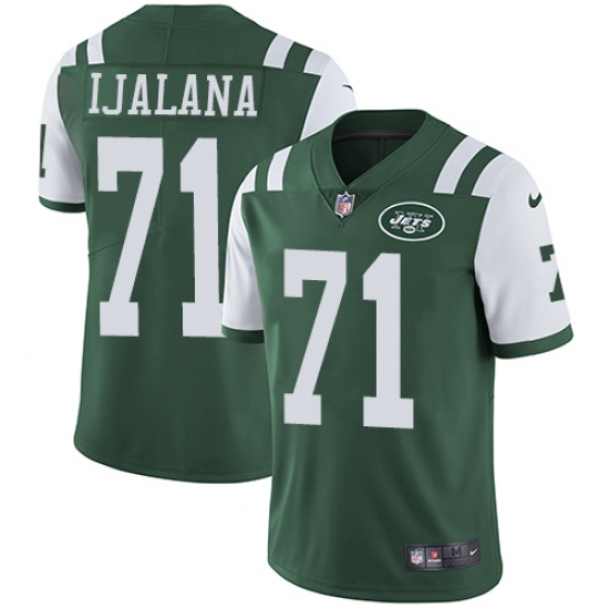 Men's Nike New York Jets #71 Ben Ijalana Green Team Color Vapor Untouchable Limited Player NFL Jersey - Ujersey