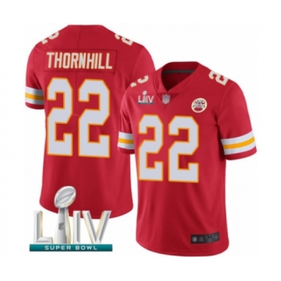 Men's Kansas City Chiefs #22 Juan Thornhill Red Team Color Vapor Untouchable Limited Player Super Bowl LIV Bound Football Jersey - Ujersey