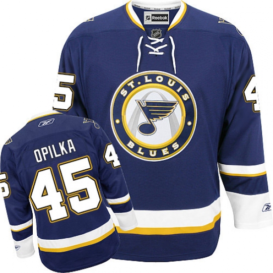 Youth Reebok St. Louis Blues #45 Luke Opilka Authentic Navy Blue Third NHL Jersey - Ujersey